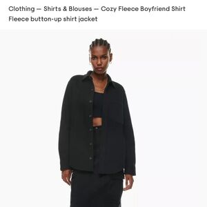 Aritizia TNA cozy fleece boyfriend shirt - cropped version